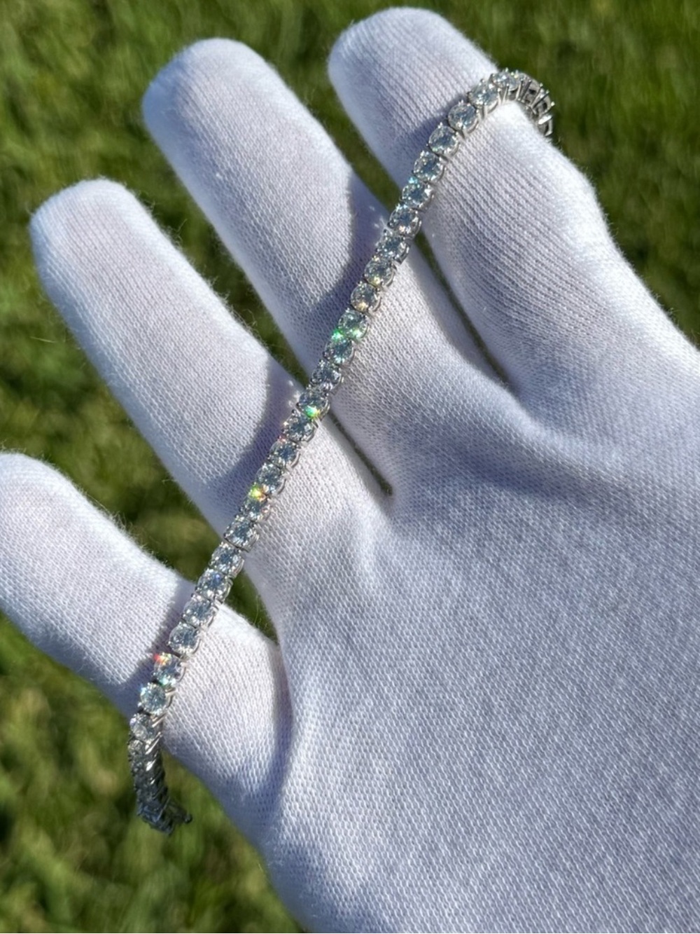 925 Silver, 11.7CTW Moissanite Tennis Bracelet
